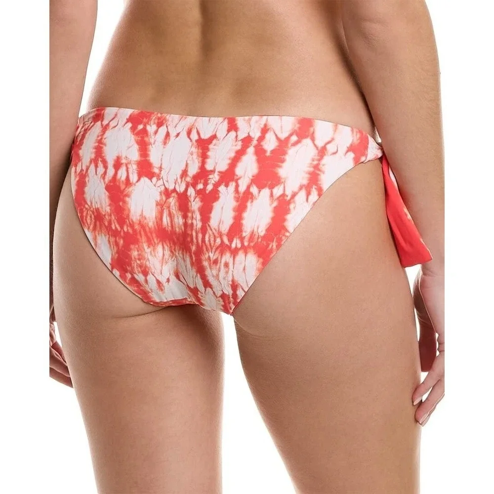 Trina Turk Bikini Bottom Womens S Red New Reversible Tie Dye Side Tie